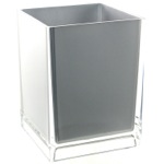 Waste Basket, Gedy RA09-73, Free Standing Waste Basket With No Cover in Silver Finish